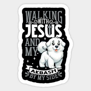 Jesus and dog - Akbash Sticker